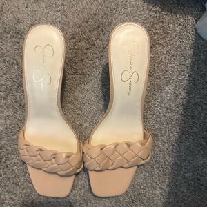 Jessica Simpson Nude Braided Mules